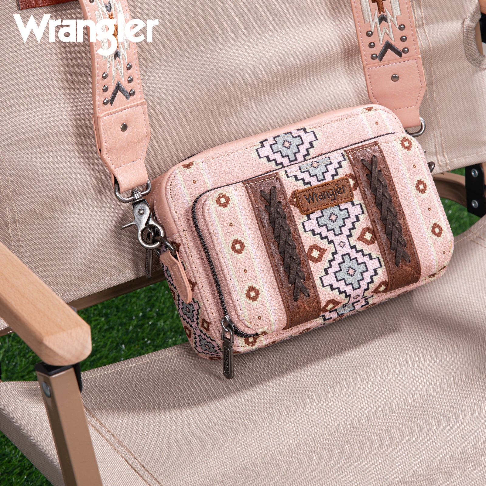 Wrangler Aztec Printed Crossbody Purse