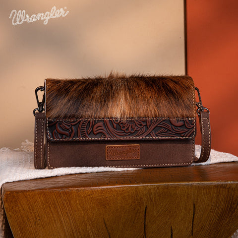 Wrangler Genuine Hair-On Cowhide Wallet/Crossbody