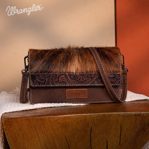 Wrangler Genuine Hair-On Cowhide Wallet/Crossbody