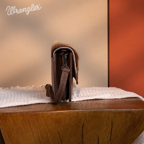 Wrangler Genuine Hair-On Cowhide Wallet/Crossbody