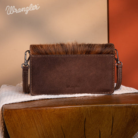 Wrangler Genuine Hair-On Cowhide Wallet/Crossbody
