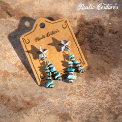 Rustic Couture's Chip Stone with Top Star Stud Earring