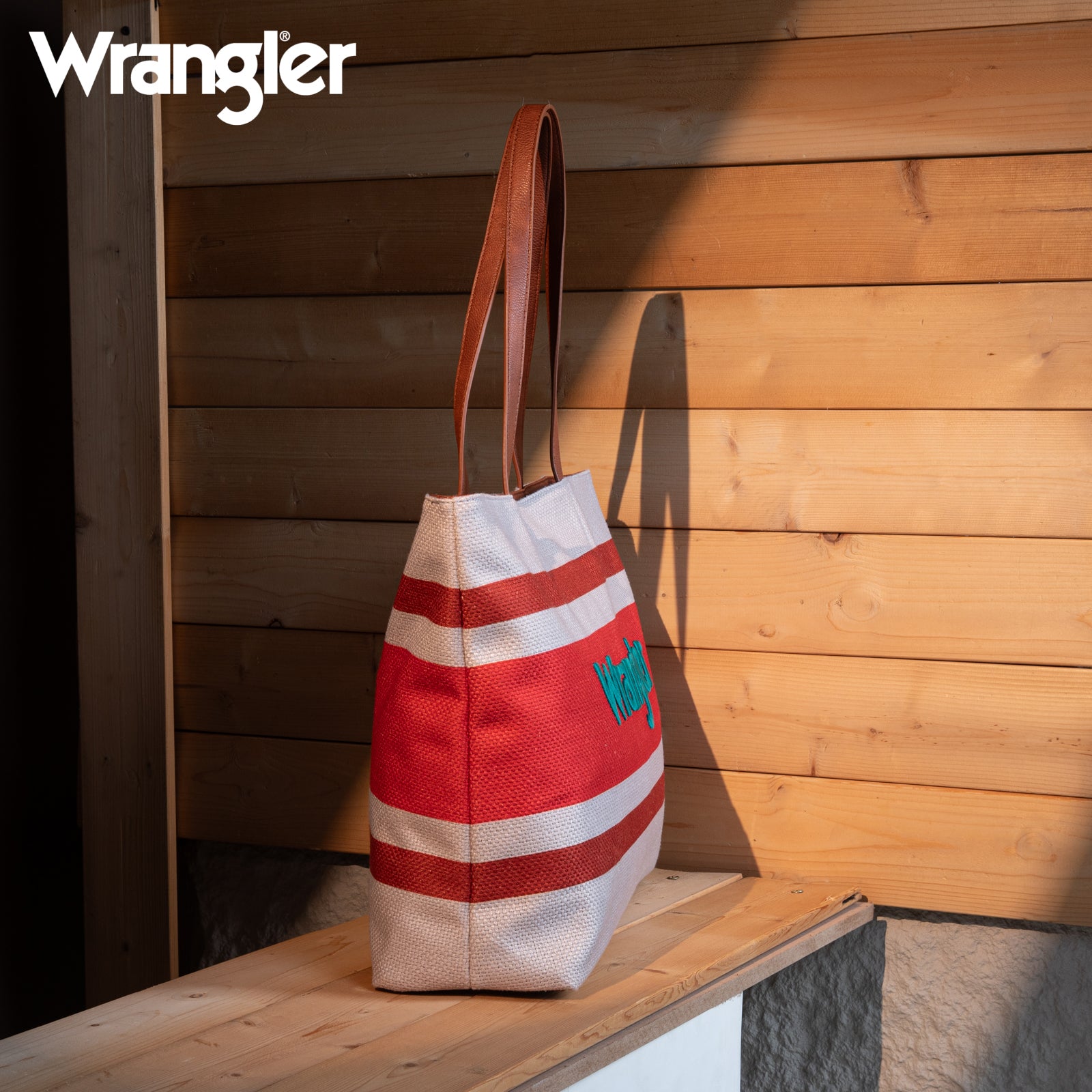 Wrangler Striped Canvas Tote Bag