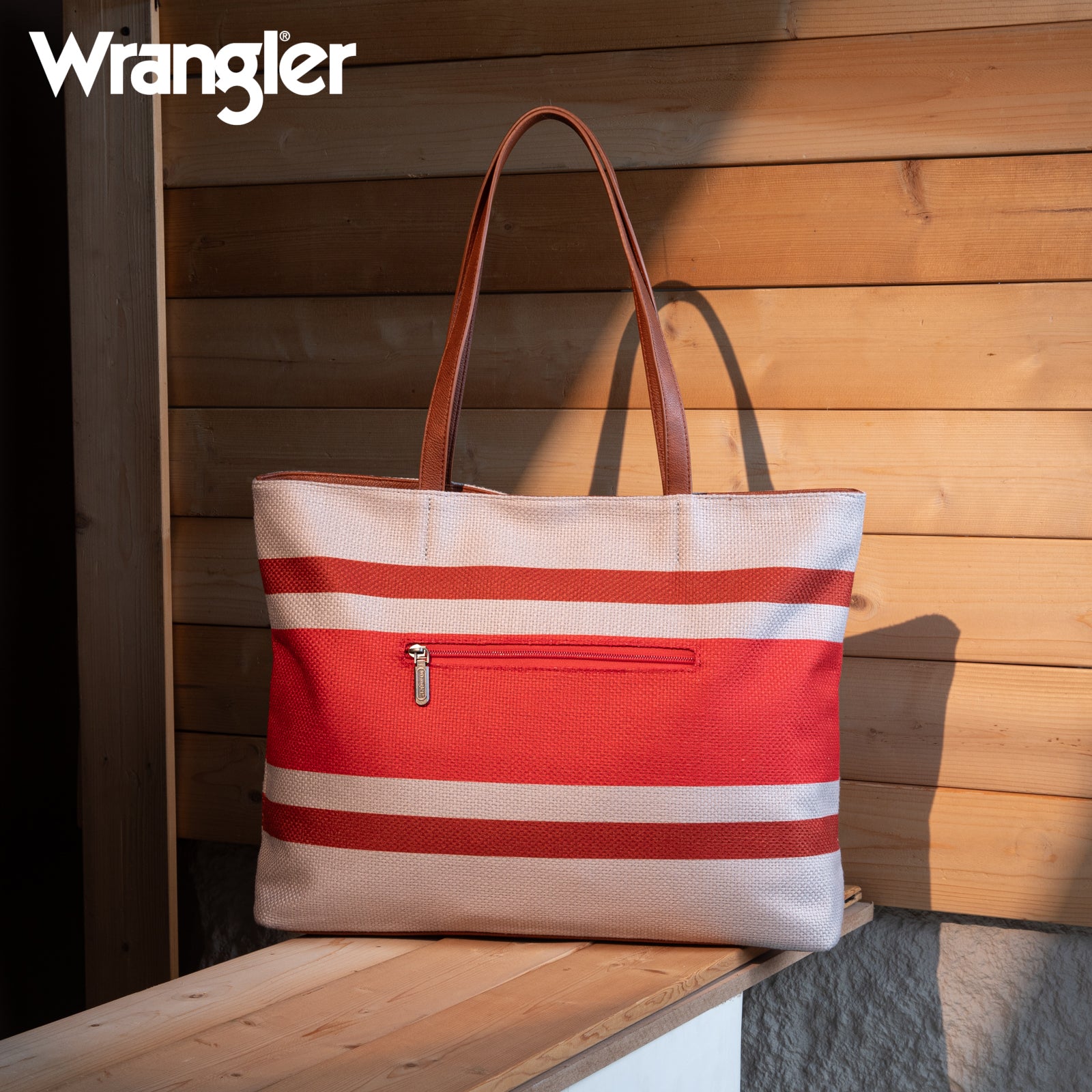 Wrangler Striped Canvas Tote Bag