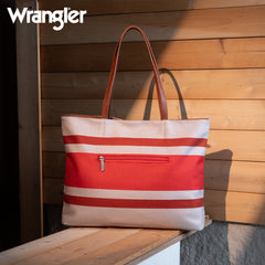 Wrangler Striped Canvas Tote Bag