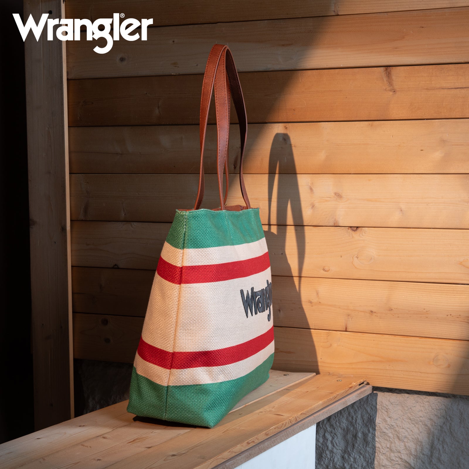 Wrangler Striped Canvas Tote Bag