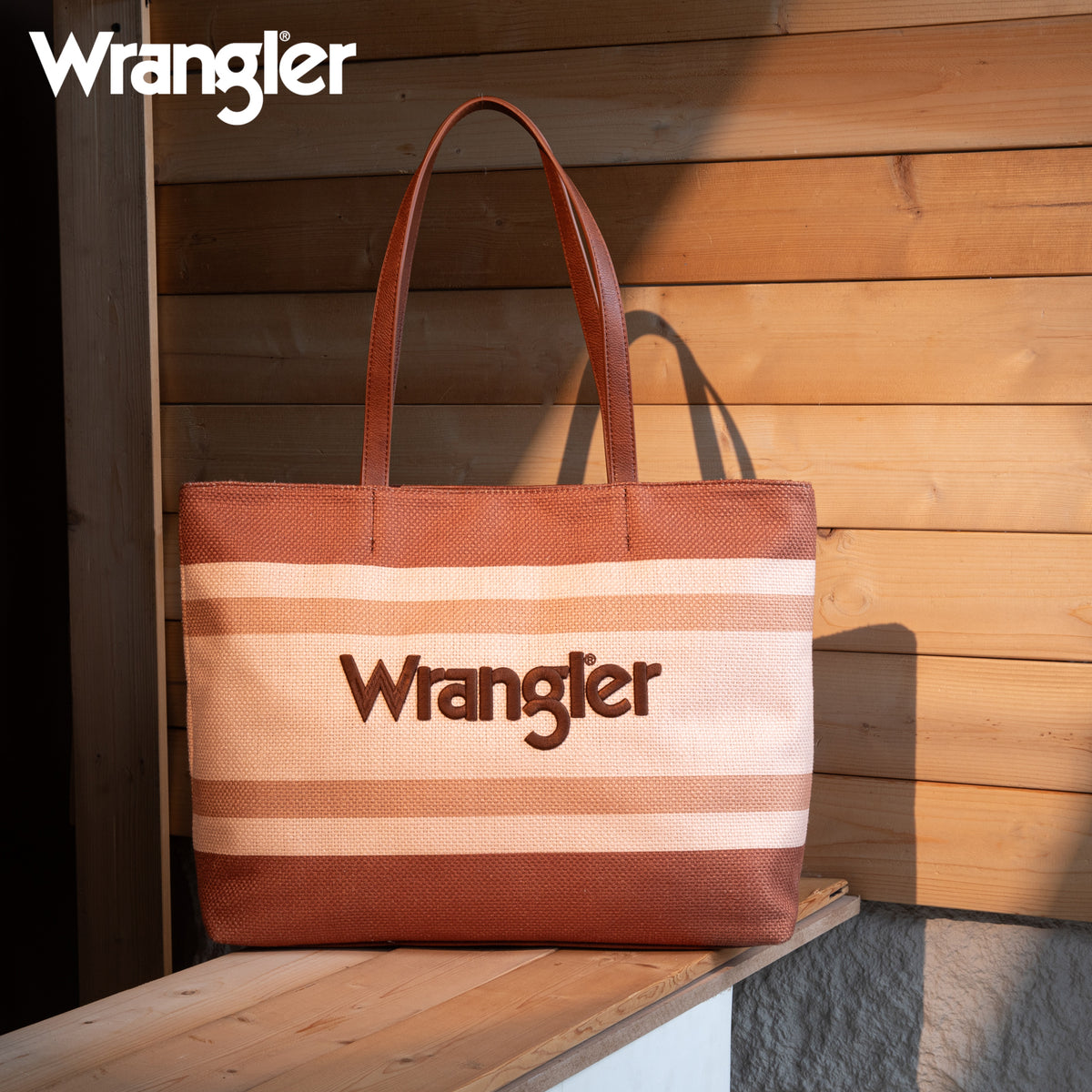 Wrangler Striped Canvas Tote Bag