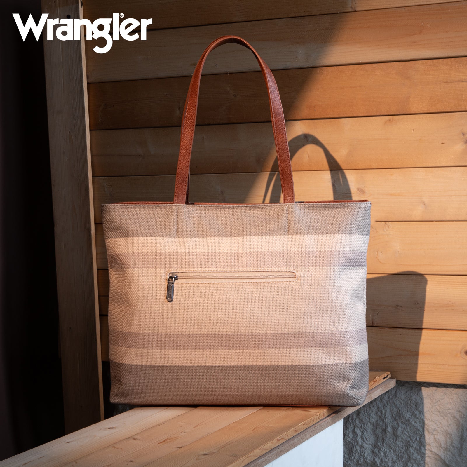 Wrangler Striped Canvas Tote Bag