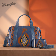 Wrangler Aztec Knitted Duffle Bag Set