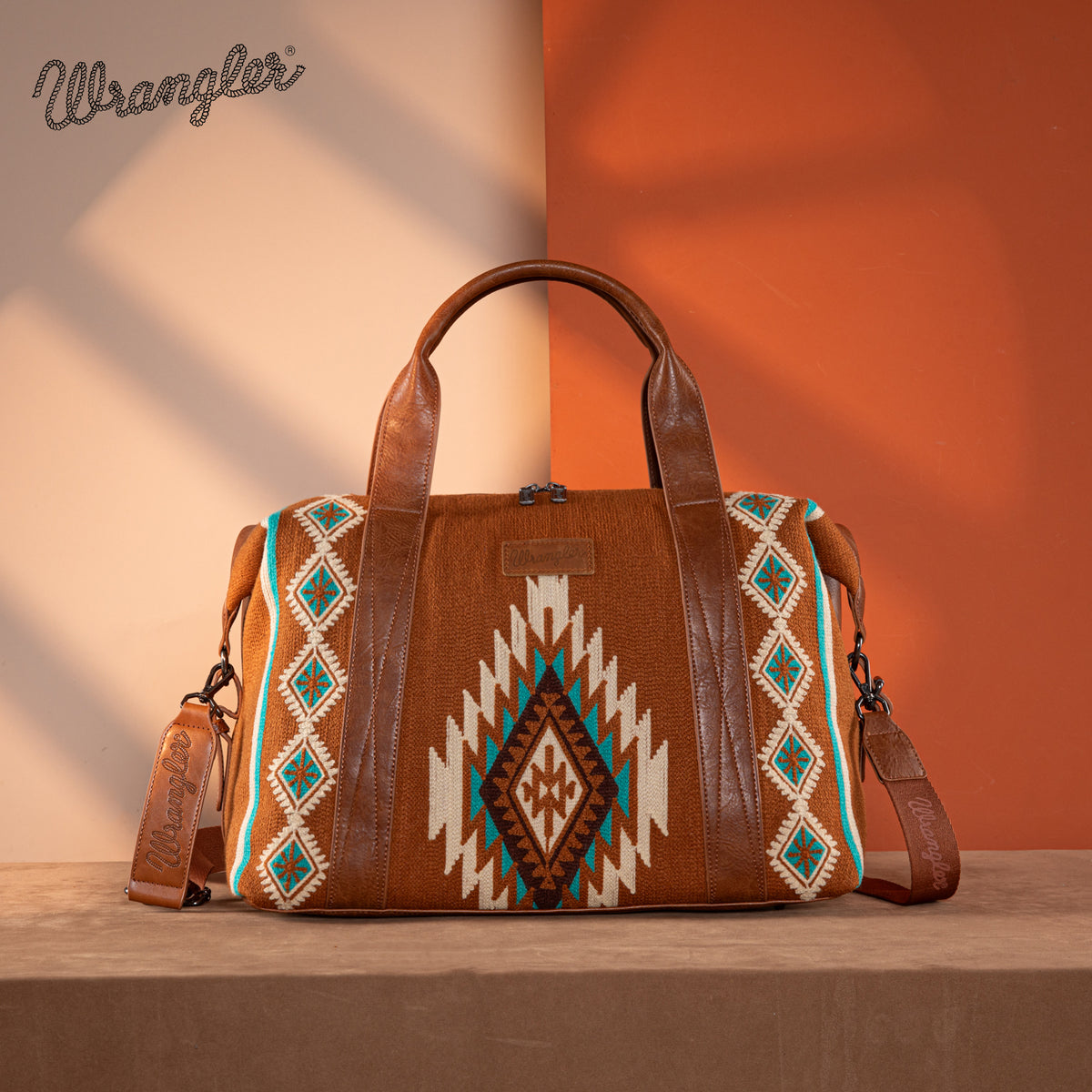 Wrangler Aztec Knitted Duffle Bag Set