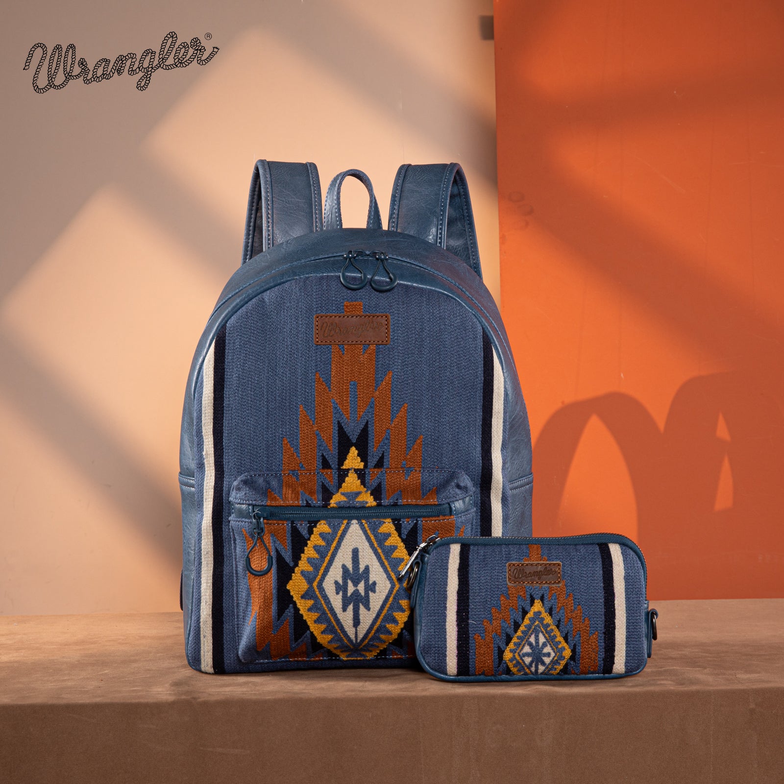 Wrangler Aztec Knitted Backpack Set