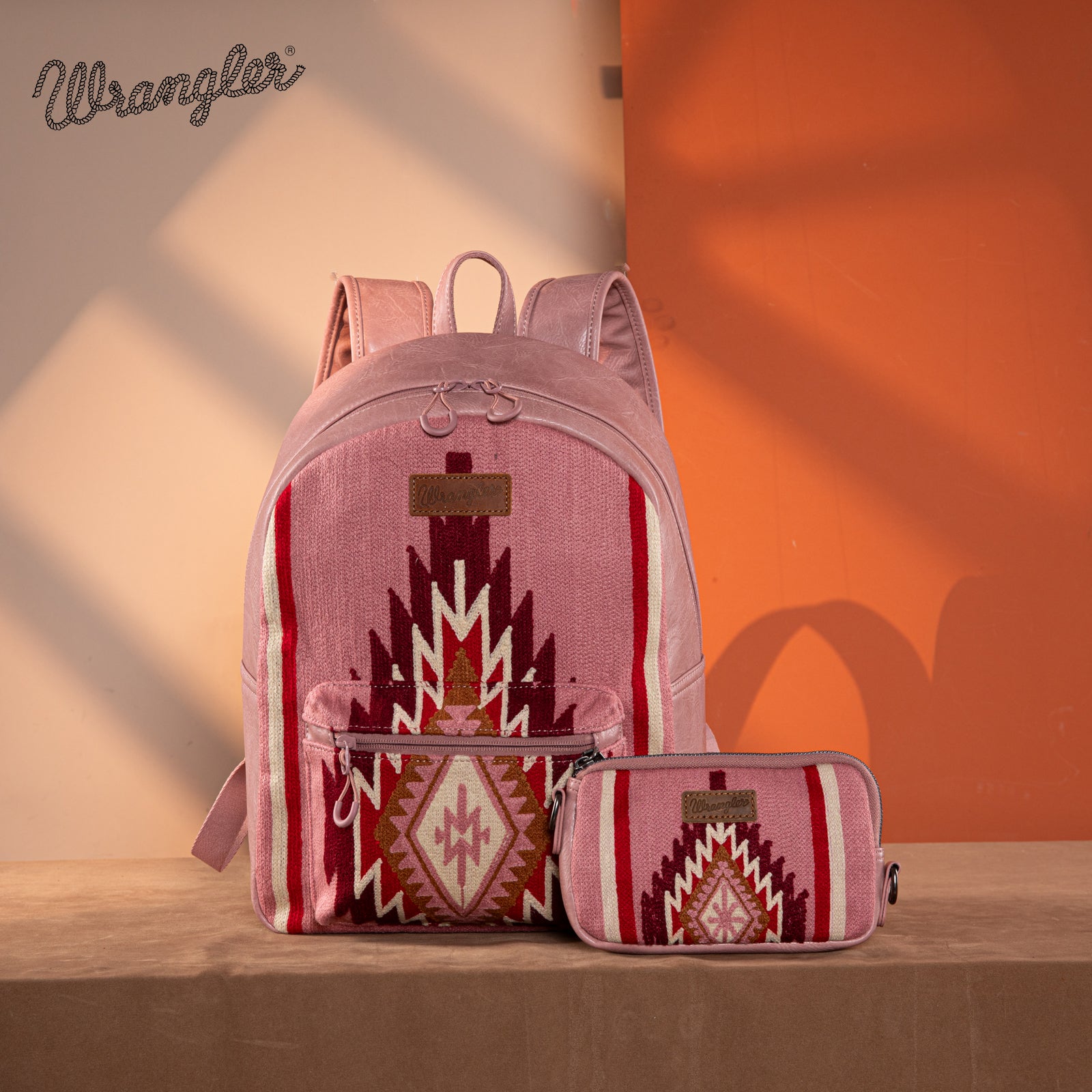 Wrangler Aztec Knitted Backpack Set