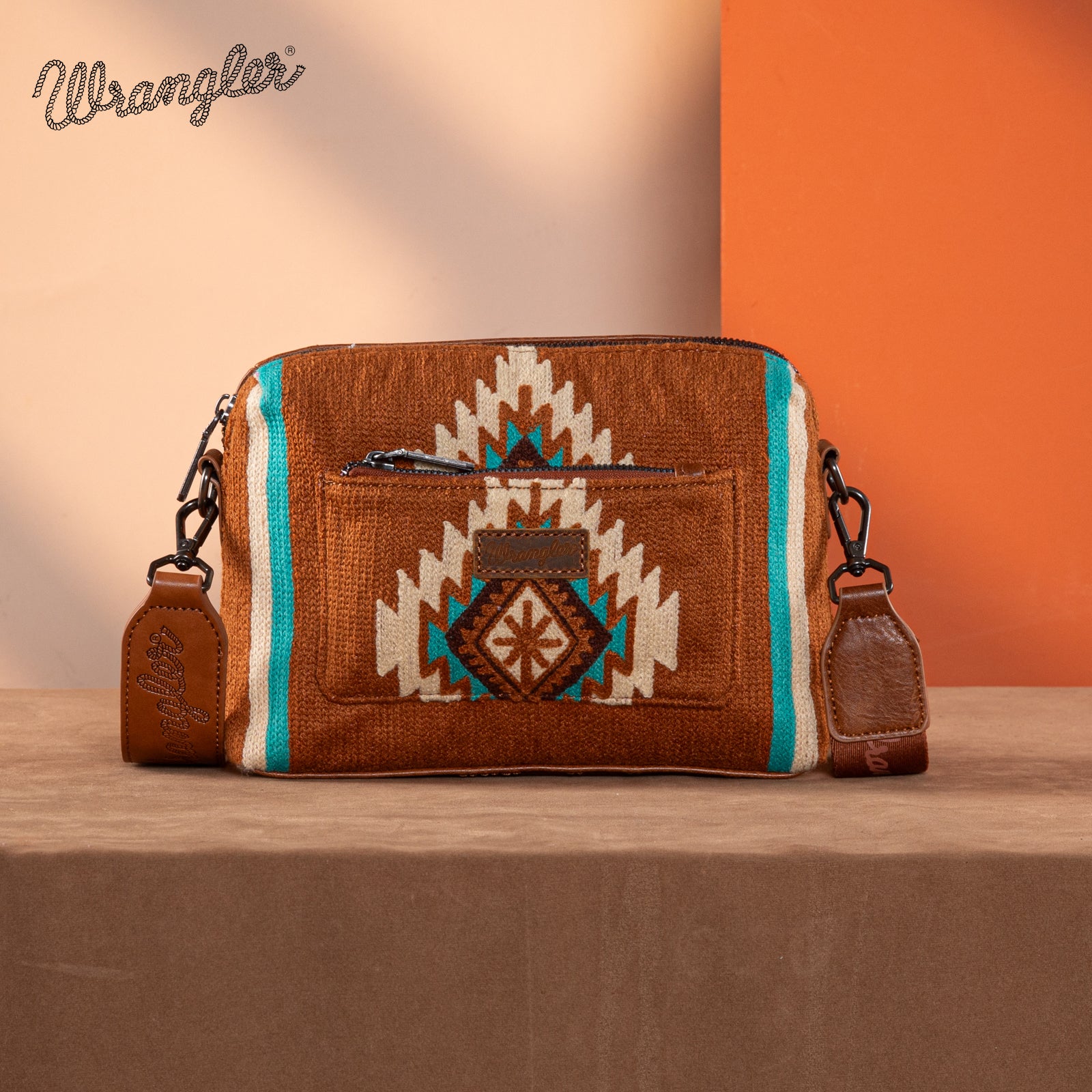 Wrangler Aztec Knitted Crossbody Purse Set