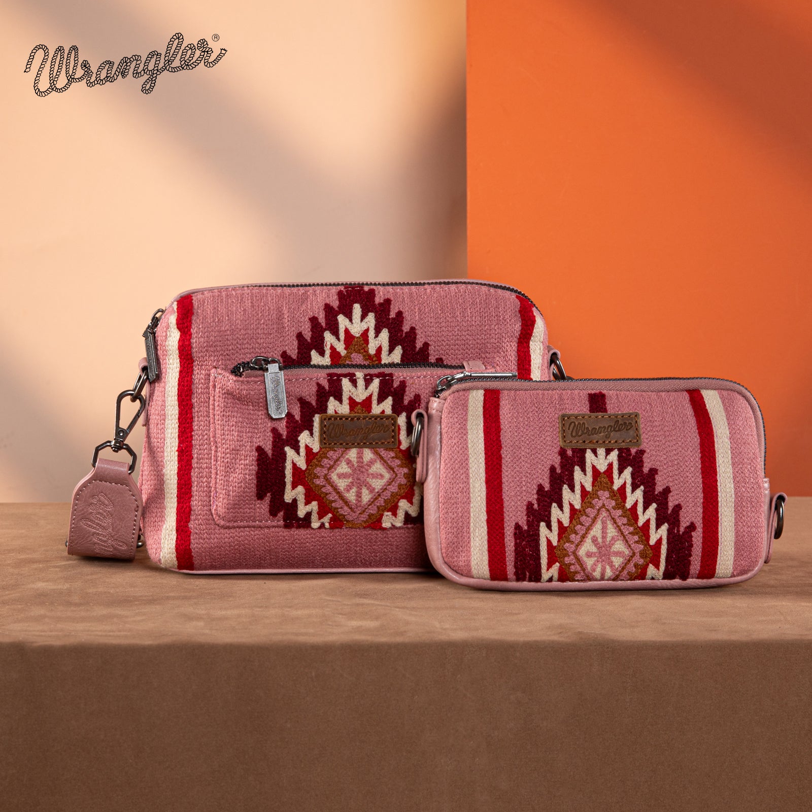 Wrangler Aztec Knitted Crossbody Purse Set