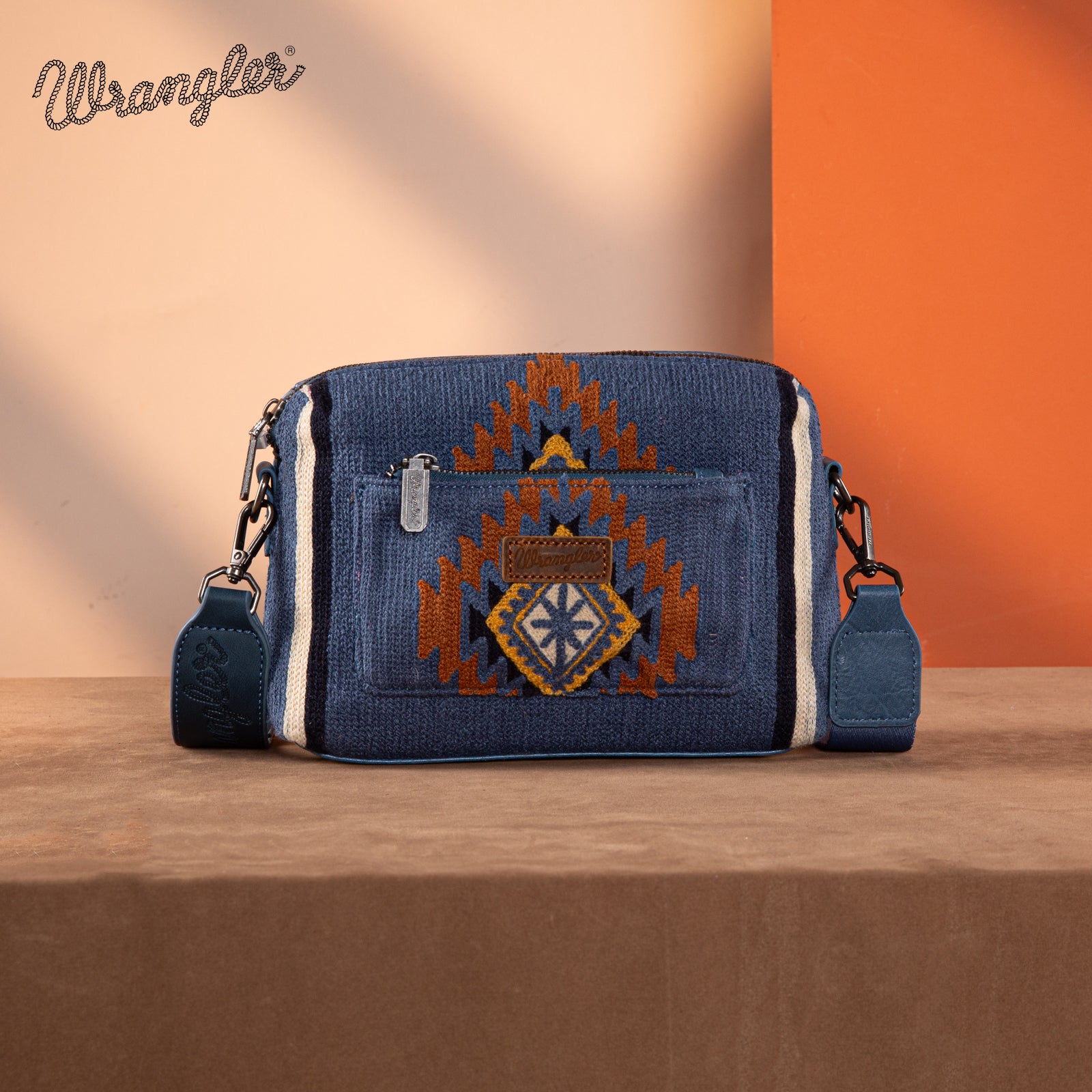 Wrangler Aztec Knitted Crossbody Purse Set