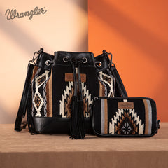 Wrangler Aztec Knitted Bucket Bag Set