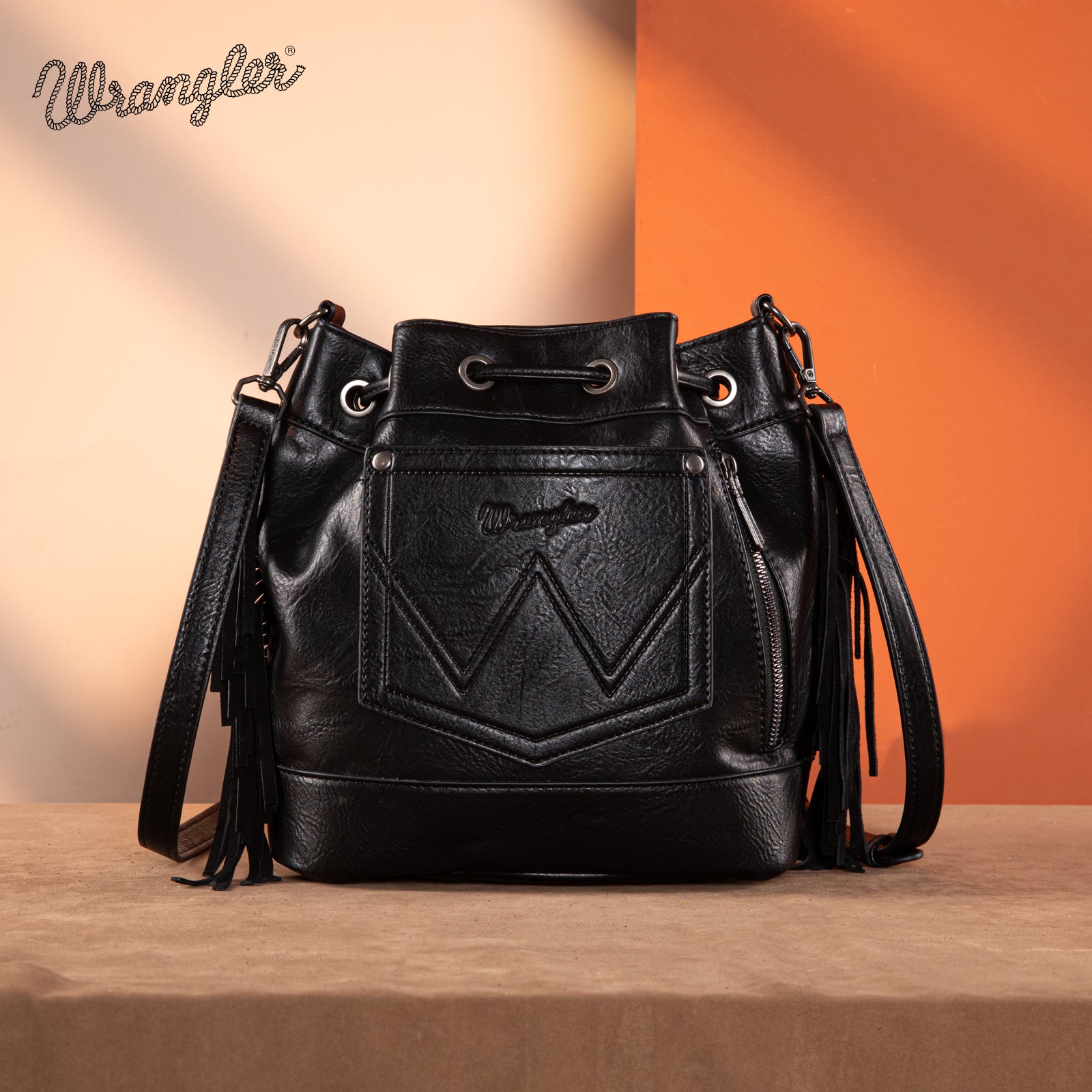 Wrangler Aztec Knitted Bucket Bag Set