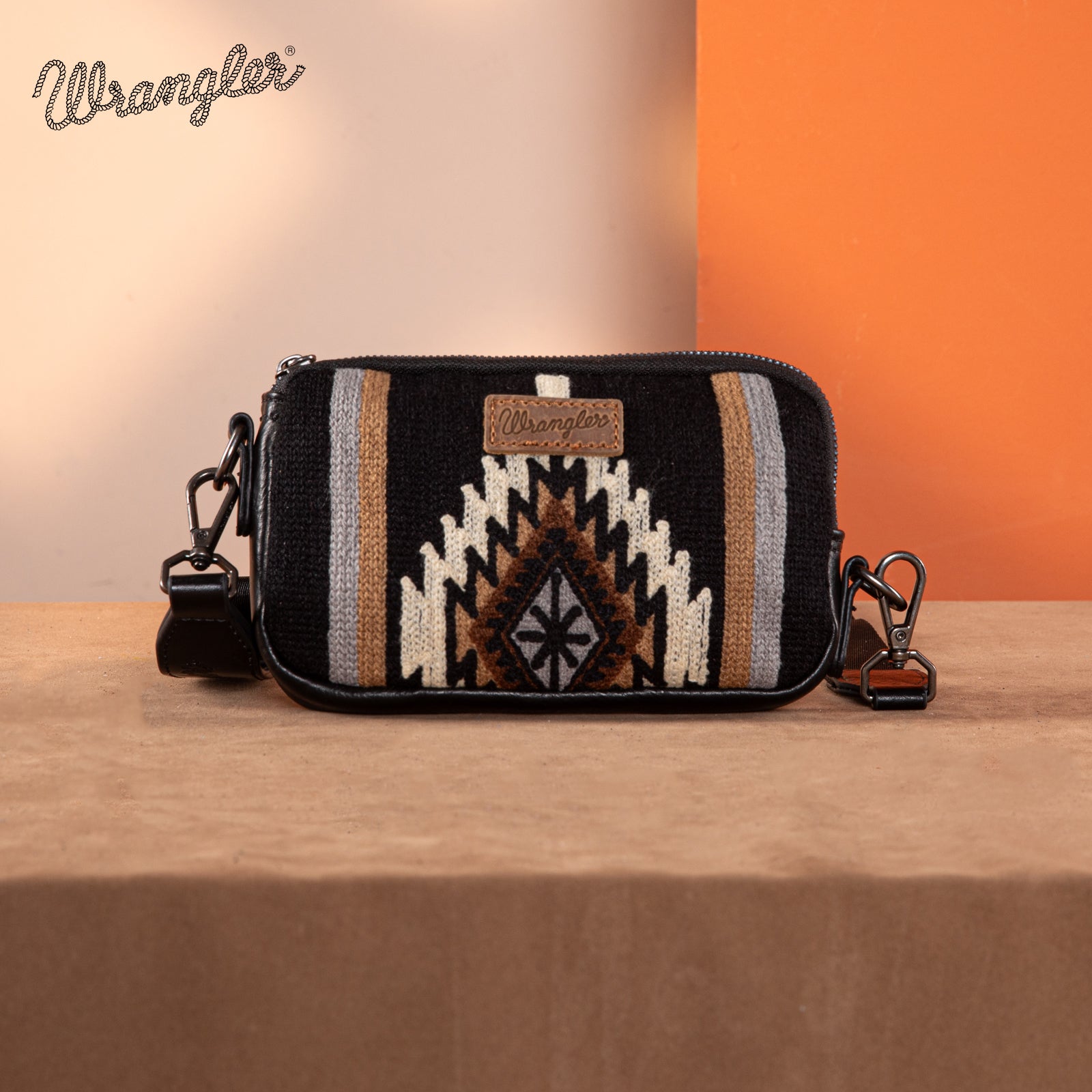 Wrangler Aztec Knitted Crossbody Purse Set