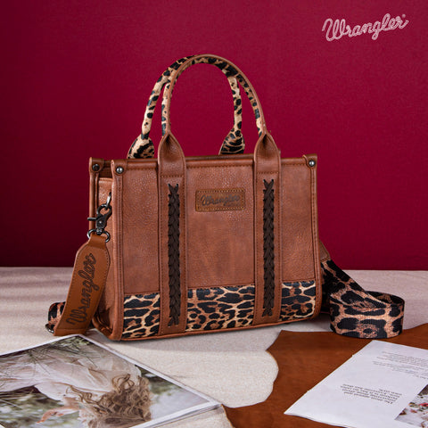 Wrangler Cow Print Crossbody Tote Bag