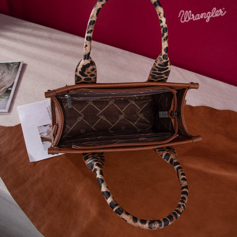 Wrangler Cow Print Crossbody Tote Bag