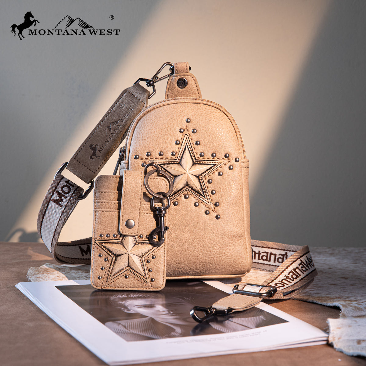 Montana West Longhorn Star Sling Pack