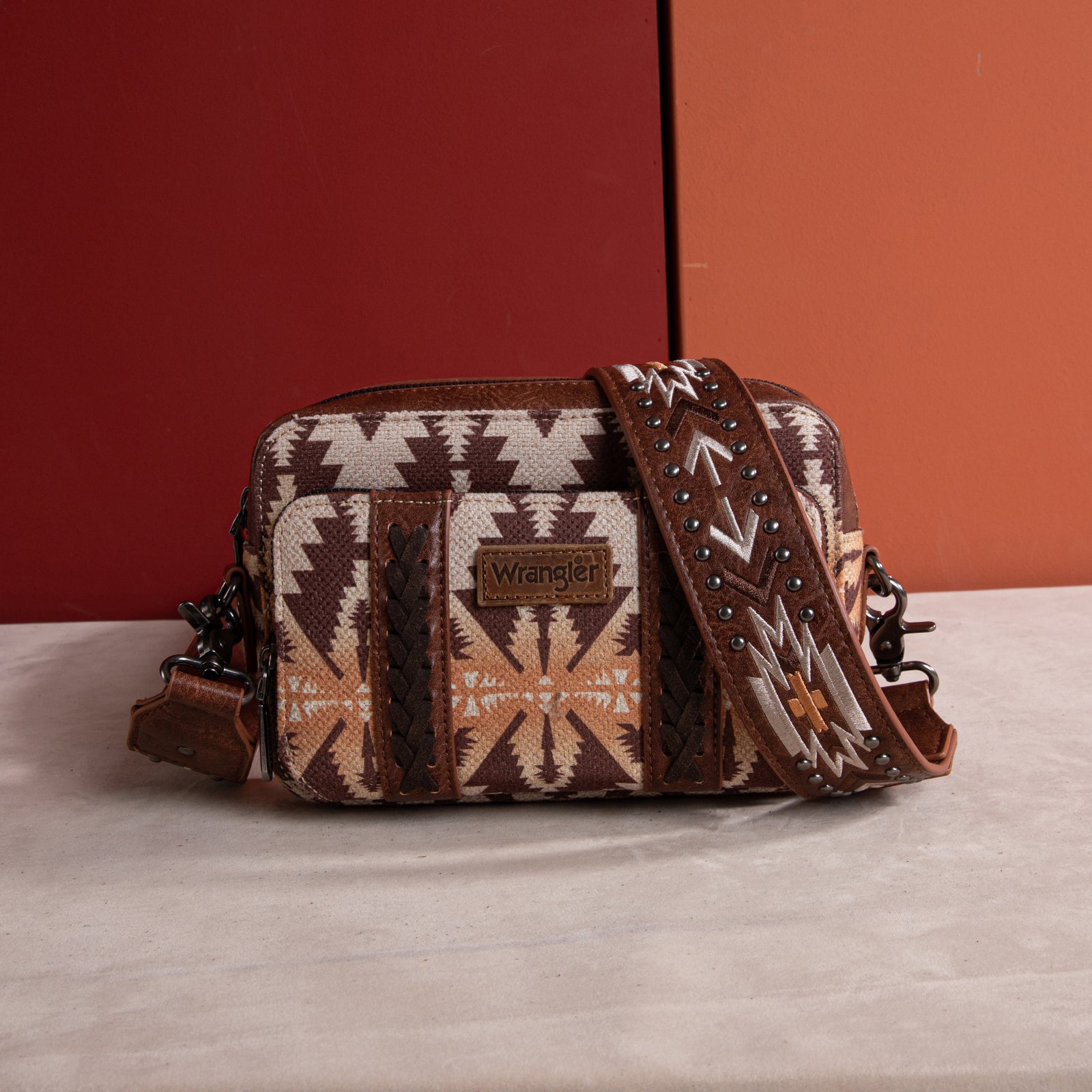 Wrangler Aztec Printed Crossbody Purse