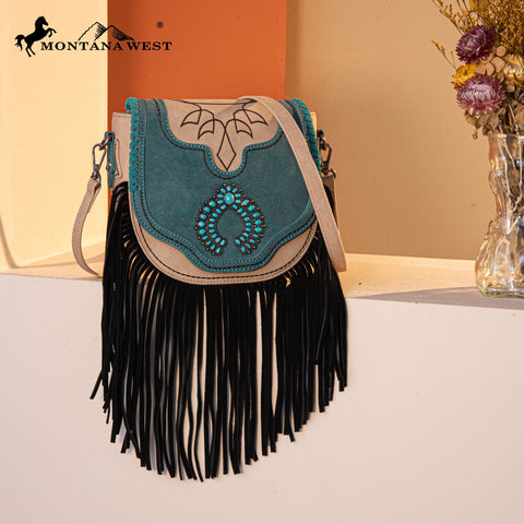 Montana West Fringe Concho Crossbody Purse Set