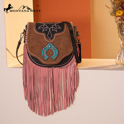 Montana West Fringe Concho Crossbody Purse Set