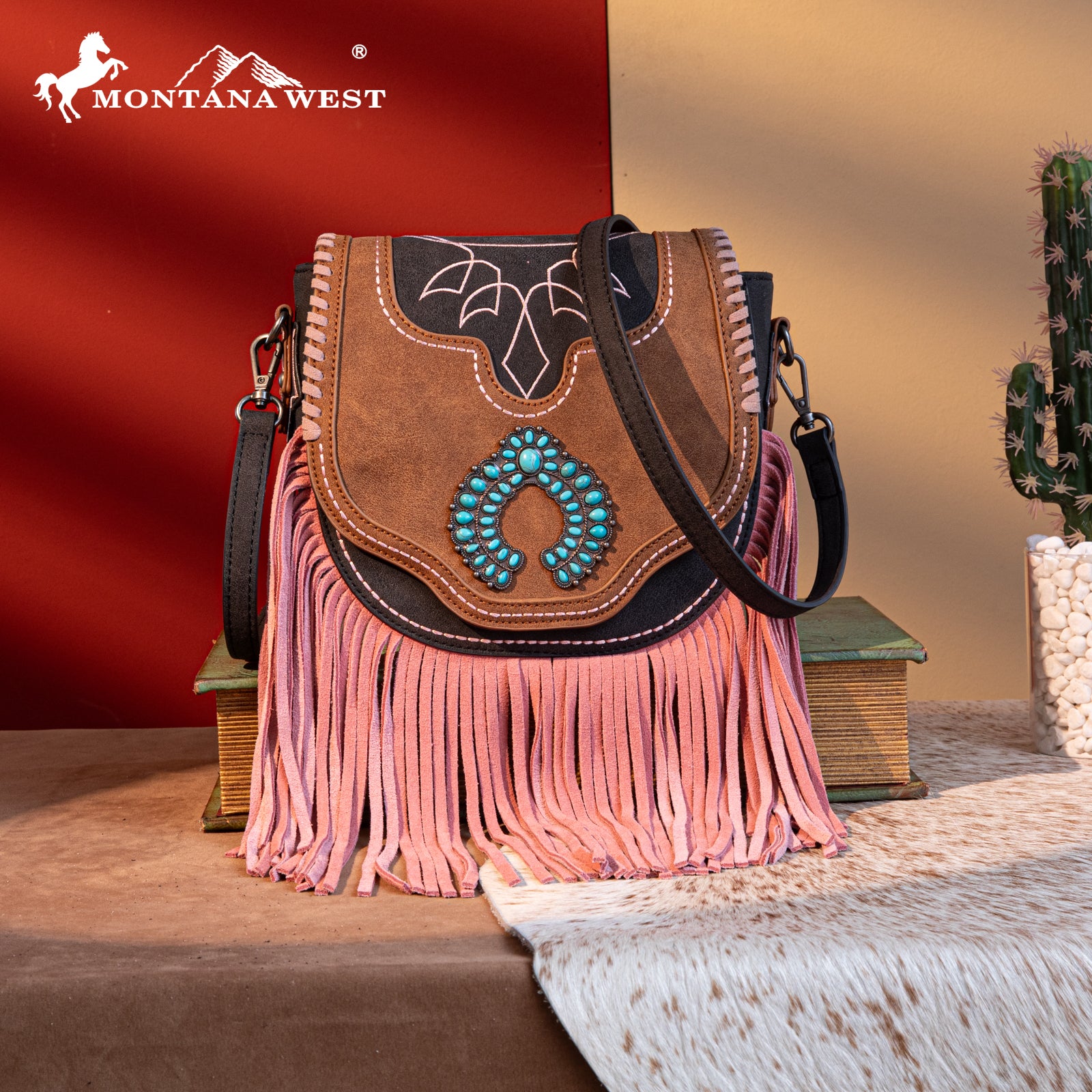 Montana West Fringe Concho Crossbody Purse Set