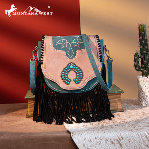 Montana West Fringe Concho Crossbody Purse Set