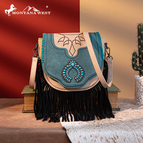 Montana West Fringe Concho Crossbody Purse Set