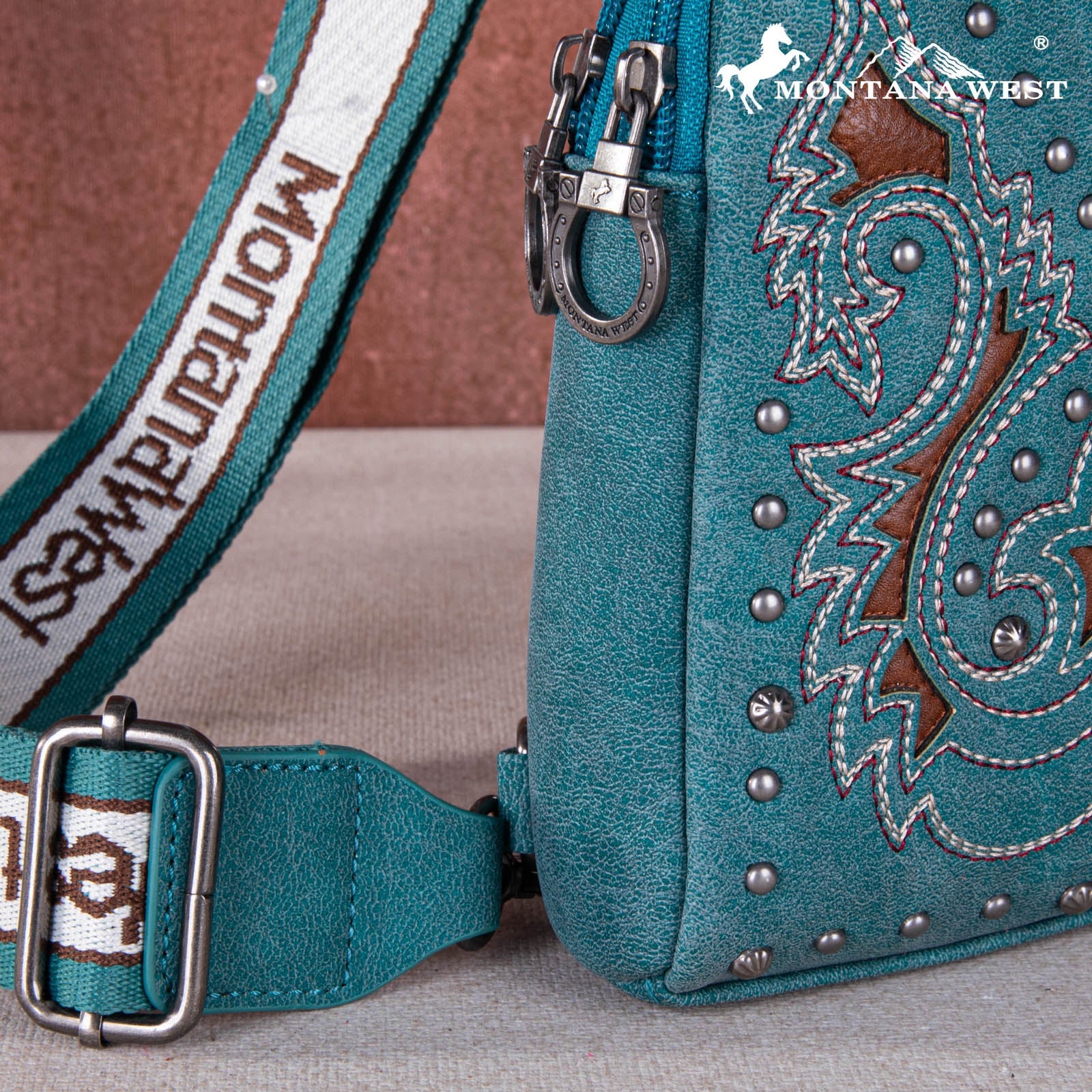 Montana West Embroidered Cut-out Boot Scroll Sling Bag