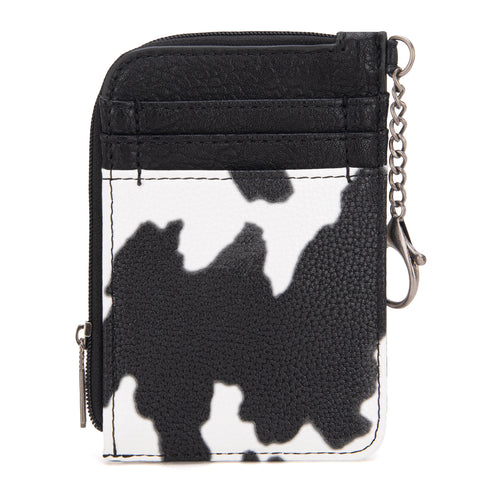 Wrangler Cow Print Mini Zip Card Case