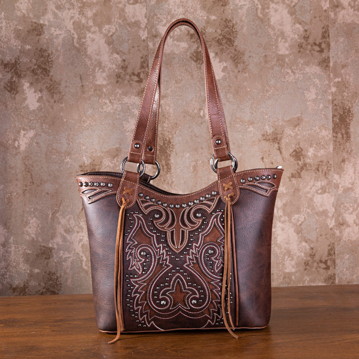 Montana West Cut-Out Boot Scroll Concealed Carry Tote