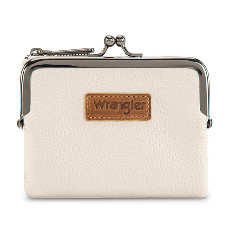 Wrangler Women's Wallet RFID Blocking Wallets Small Bifold Credit Card Holder with Kiss Clasp Black