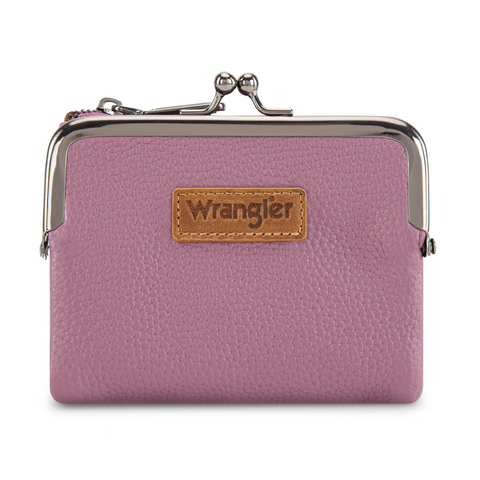 Wrangler Women's Wallet RFID Blocking Wallets Small Bifold Credit Card Holder with Kiss Clasp Black