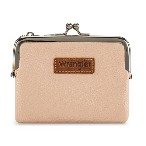 Wrangler Women's Wallet RFID Blocking Wallets Small Bifold Credit Card Holder with Kiss Clasp Black