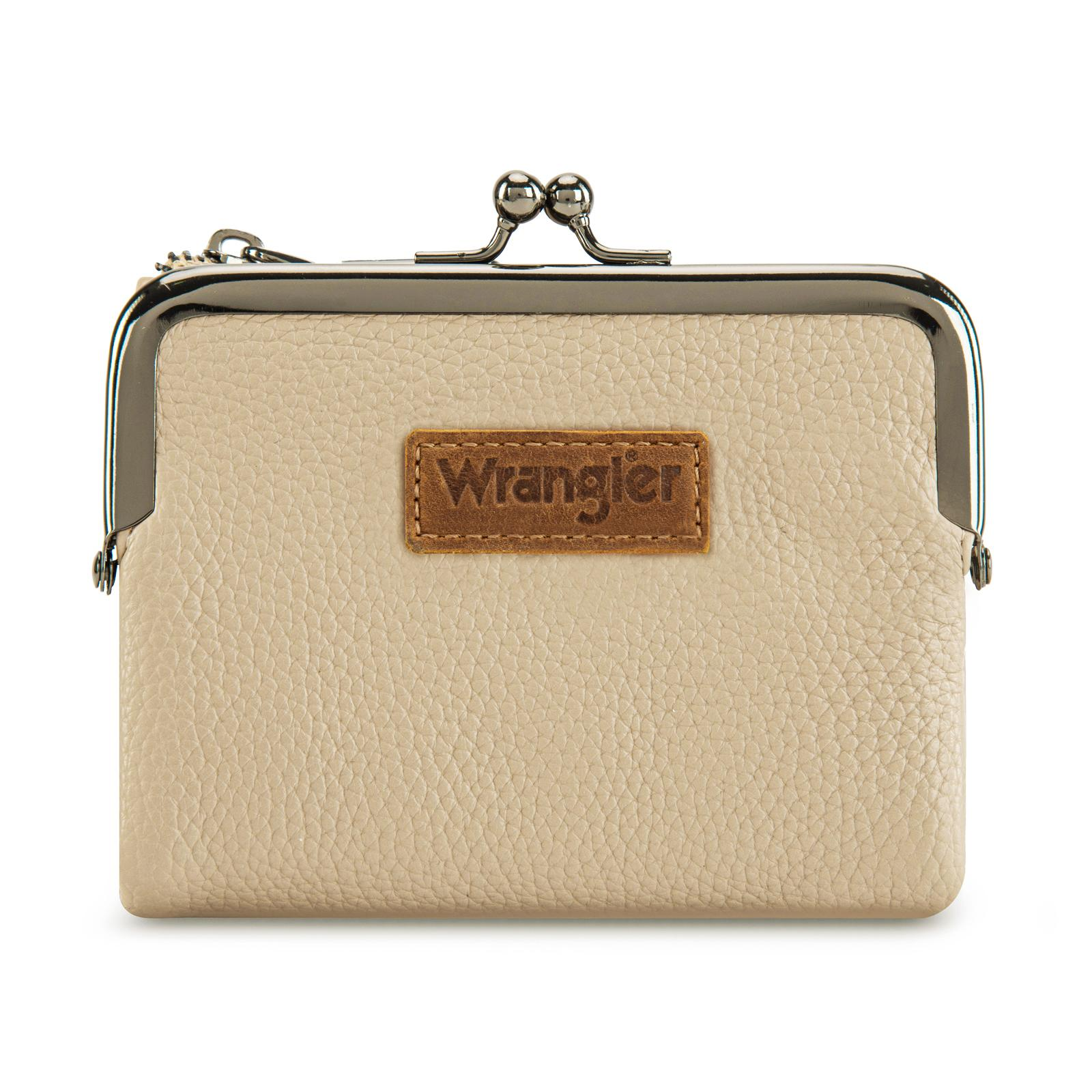 Wrangler Women's Wallet RFID Blocking Wallets Small Bifold Credit Card Holder with Kiss Clasp Black