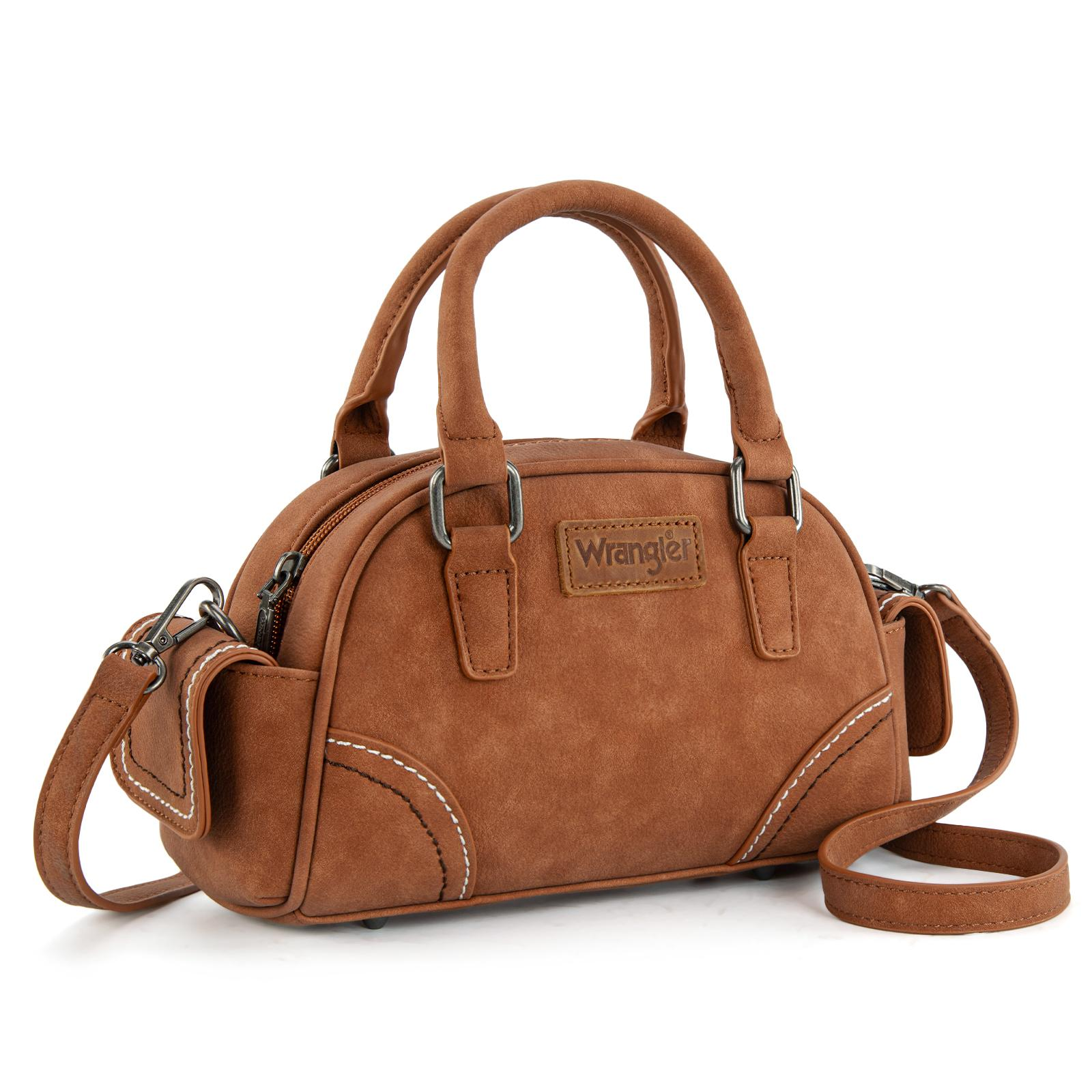 Wrangler Dakota Small Crossbody Purse Vintage Top Handle Bag with Detachable Strap