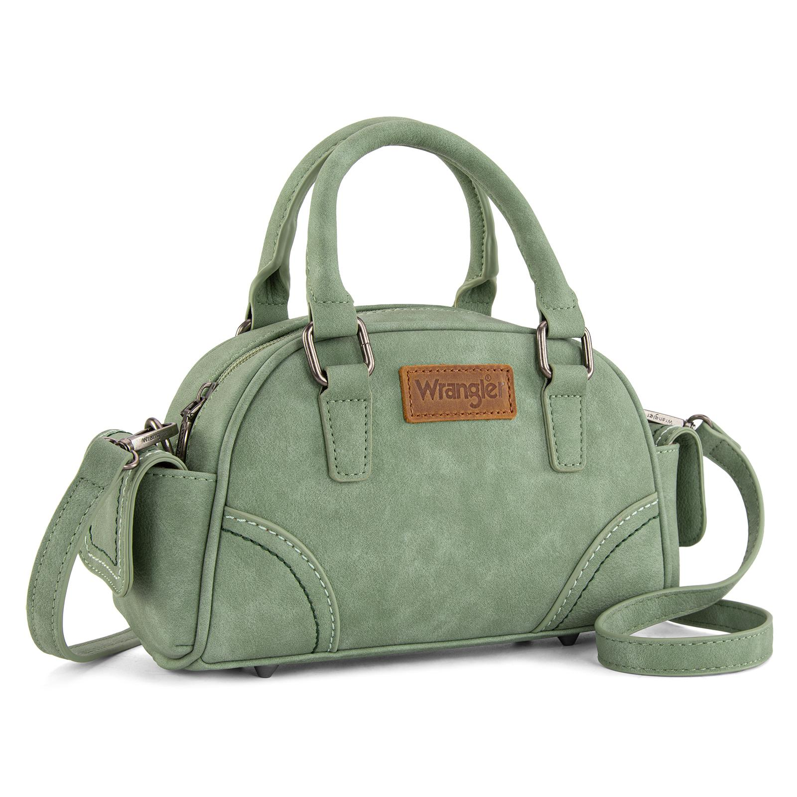 Wrangler Dakota Small Crossbody Purse Vintage Top Handle Bag with Detachable Strap
