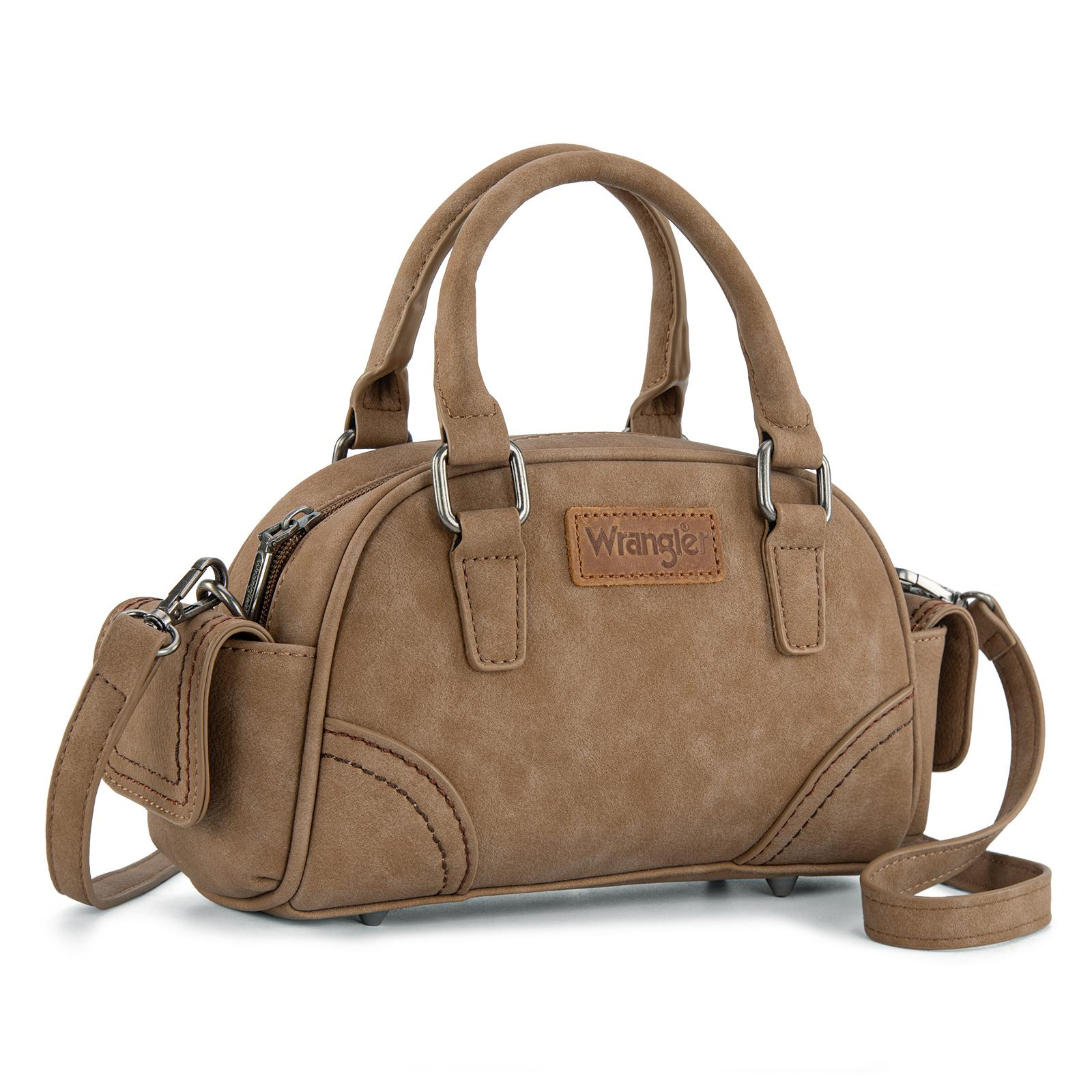 Wrangler Dakota Small Crossbody Purse Vintage Top Handle Bag with Detachable Strap