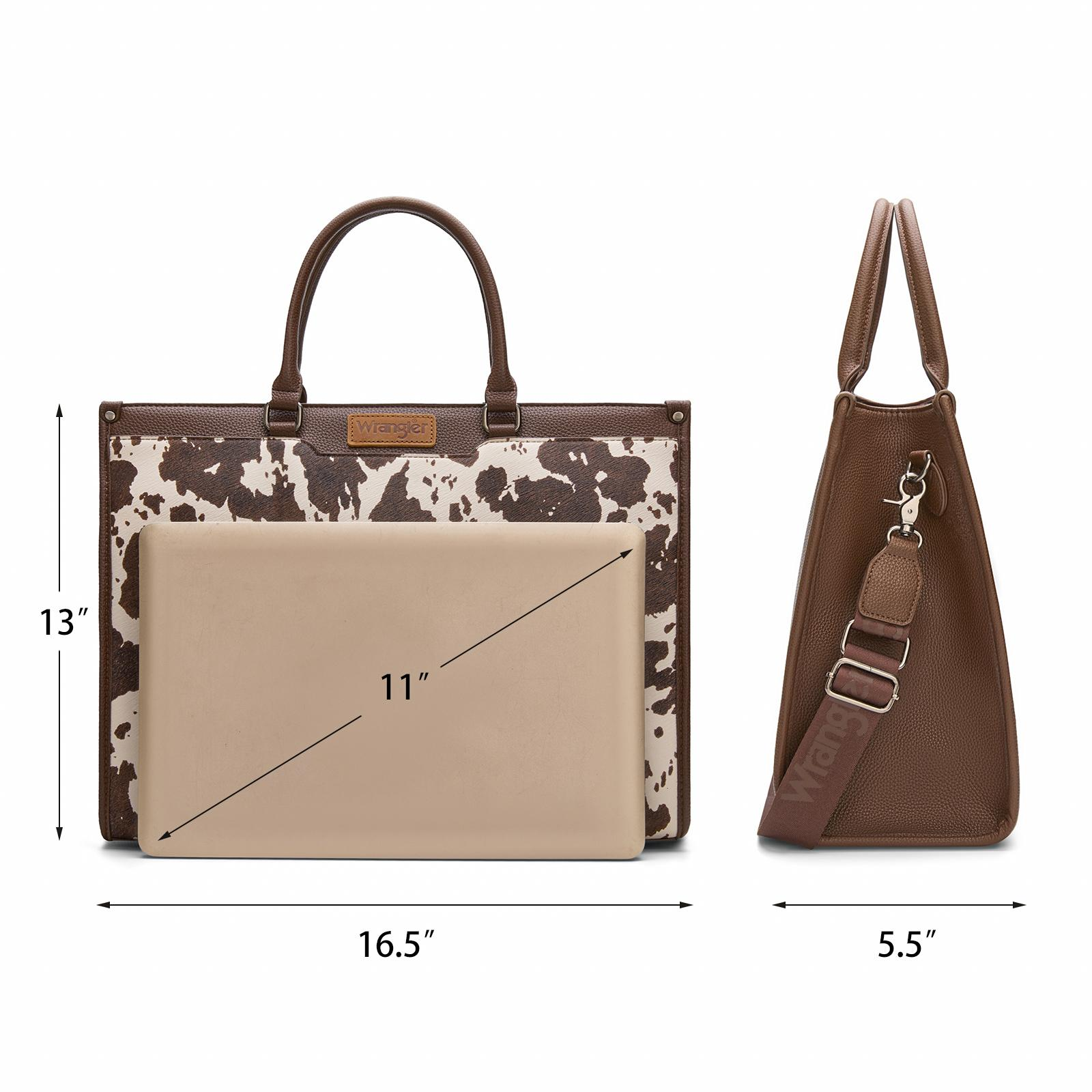 Wrangler Carry-All Large Laptop Tote Work Tote /Crossbody for Women Large Capacity Everyday Use Durable Commuter Purse Teacher, Doctor, Nurse