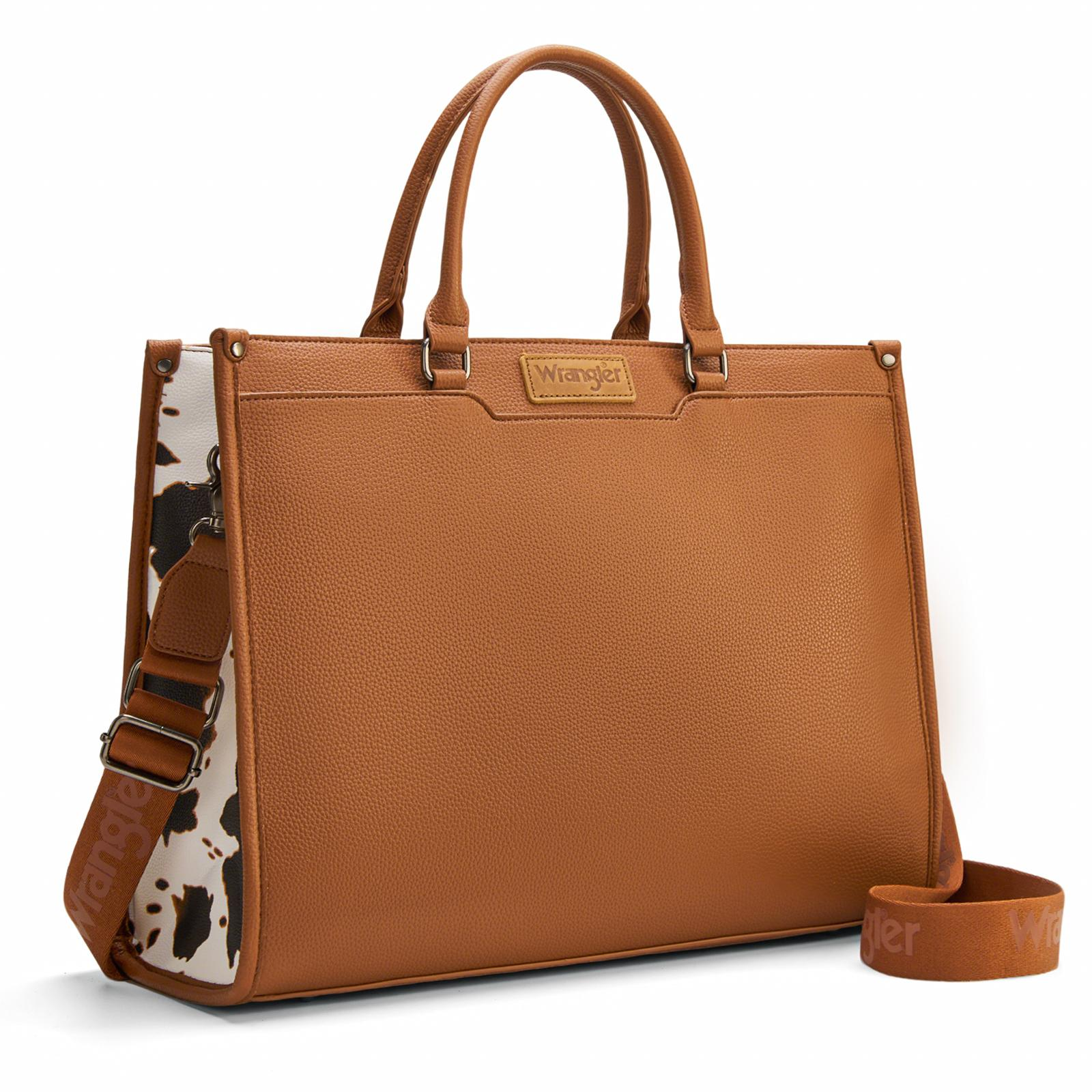 Wrangler Carry-All Large Laptop Tote Work Tote /Crossbody for Women Large Capacity Everyday Use Durable Commuter Purse Teacher, Doctor, Nurse