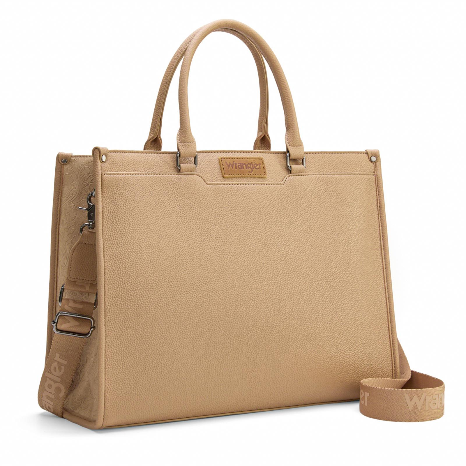 Wrangler Carry-All Large Laptop Tote Work Tote /Crossbody for Women Large Capacity Everyday Use Durable Commuter Purse Teacher, Doctor, Nurse