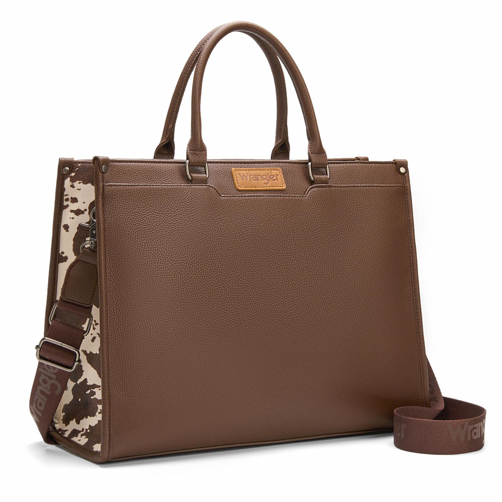 Wrangler Carry-All Large Laptop Tote Work Tote /Crossbody for Women Large Capacity Everyday Use Durable Commuter Purse Teacher, Doctor, Nurse