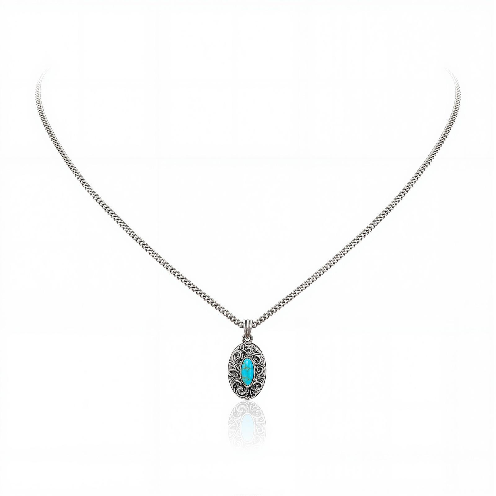 Wrangler Western Pendant Necklace for Women 14K Gold Statement Carvings Turquoise Cowgirl Vintage Jewelry