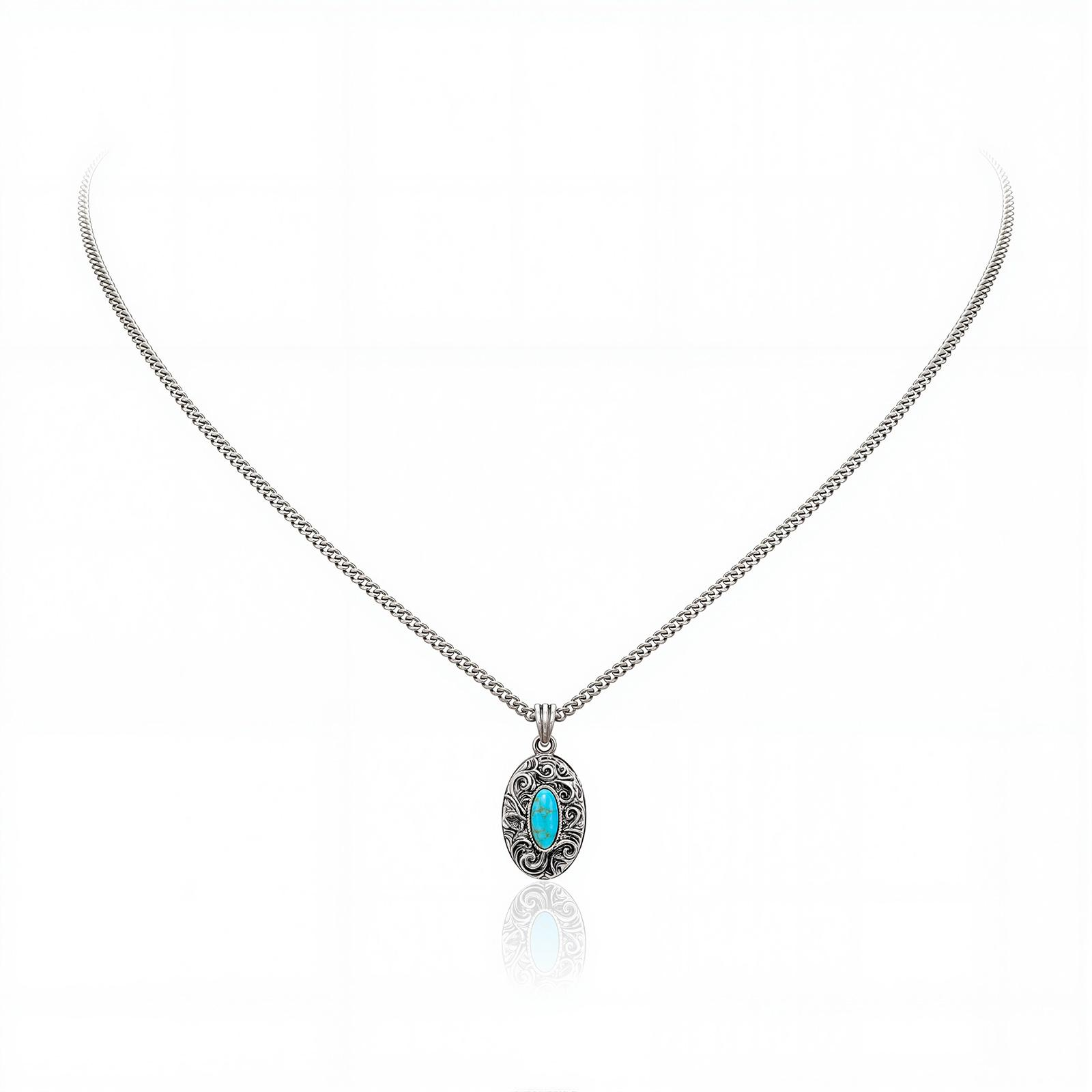 Wrangler Western Pendant Necklace for Women 14K Gold Statement Carvings Turquoise Cowgirl Vintage Jewelry