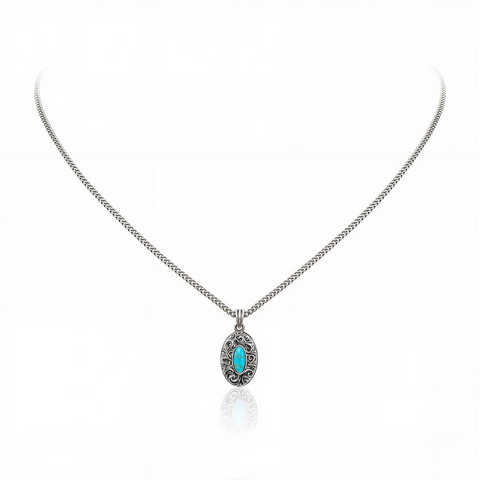 Wrangler Western Pendant Necklace for Women 14K Gold Statement Carvings Turquoise Cowgirl Vintage Jewelry