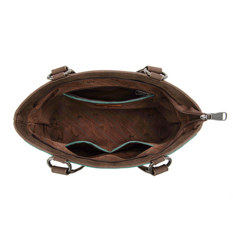 Montana West Western Shoulder Bag Top Handle for Women High Capacity with Embossed Floral Design and Studded Accents