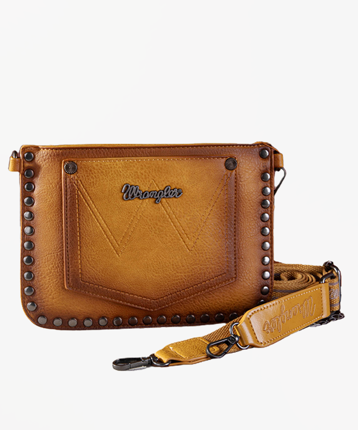 Wrangler Rivets Studded Yellow Crossbody Bag - Montana West World